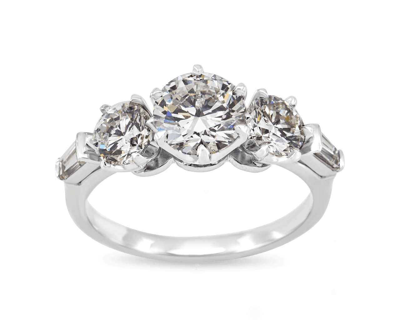 Victorian Round and Tapered Baguette Five Stone Ring