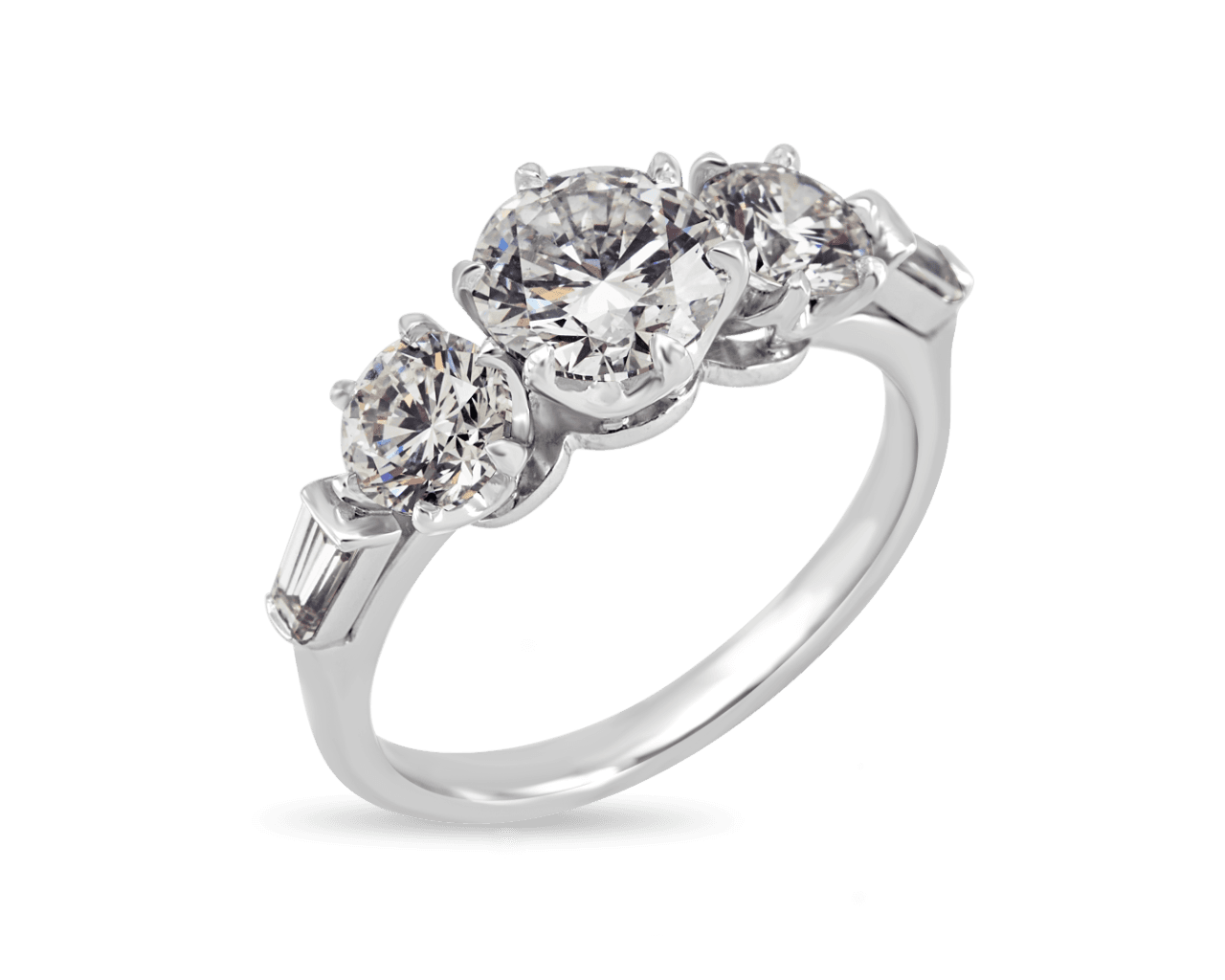 Victorian Round and Tapered Baguette Five Stone Ring