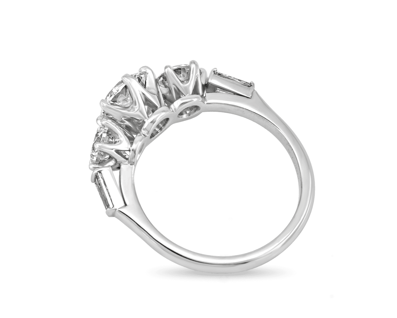 Victorian Round and Tapered Baguette Five Stone Ring