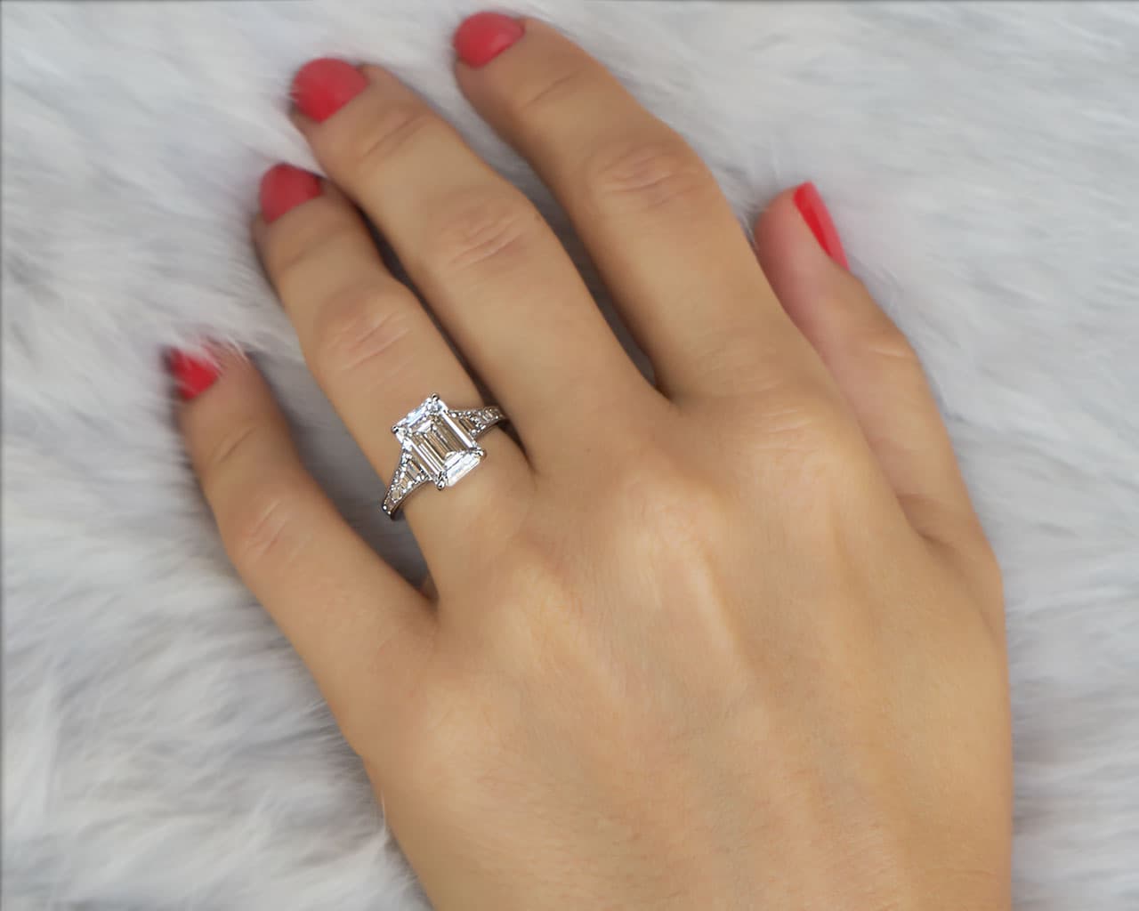 Sophia Solitaire with Square Cut Diamonds