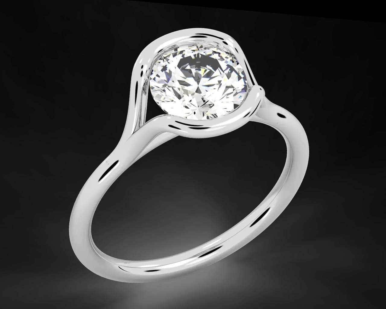 The Adeline Split Bezel Solitaire