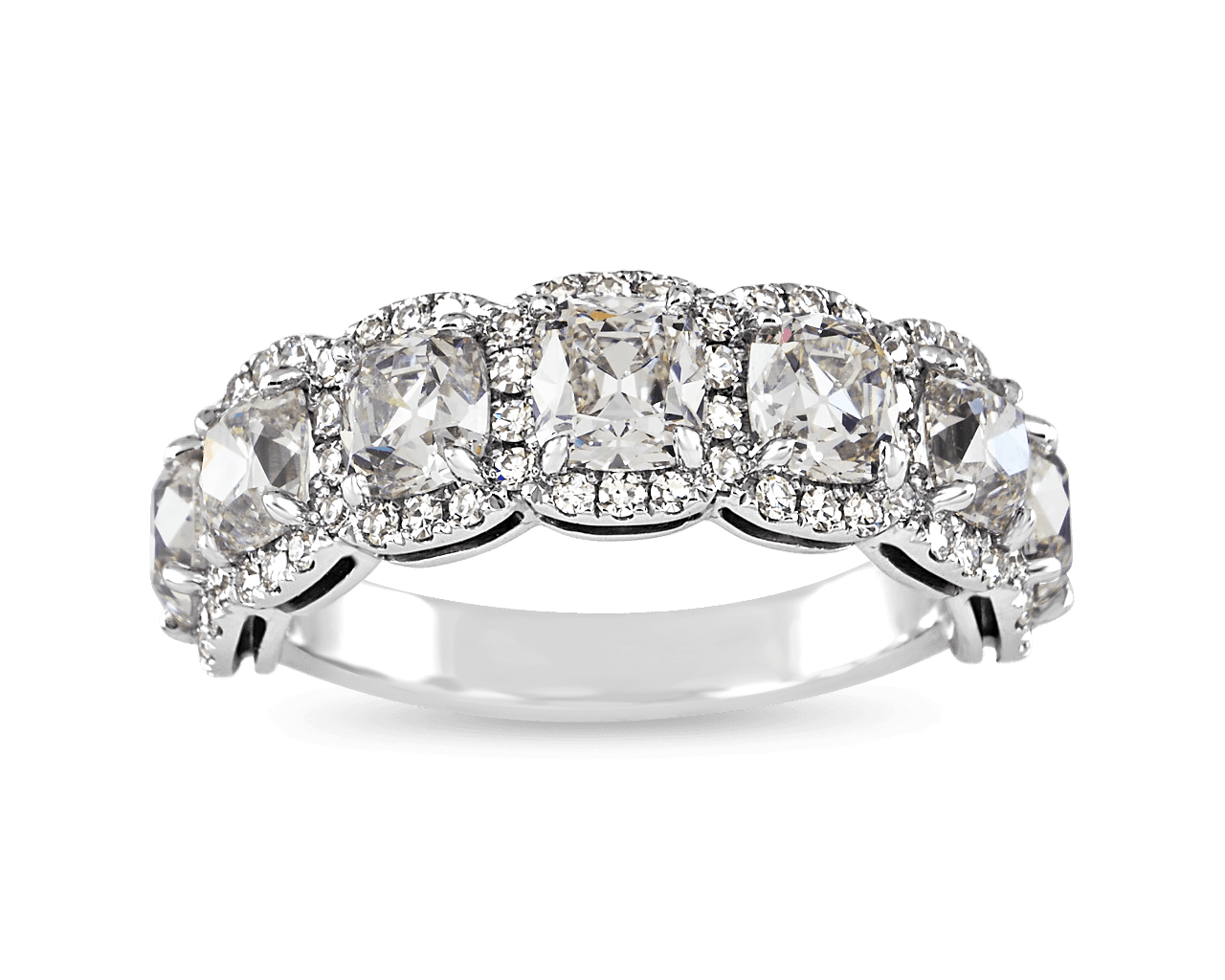 Antique Cushion Halo Diamond Band