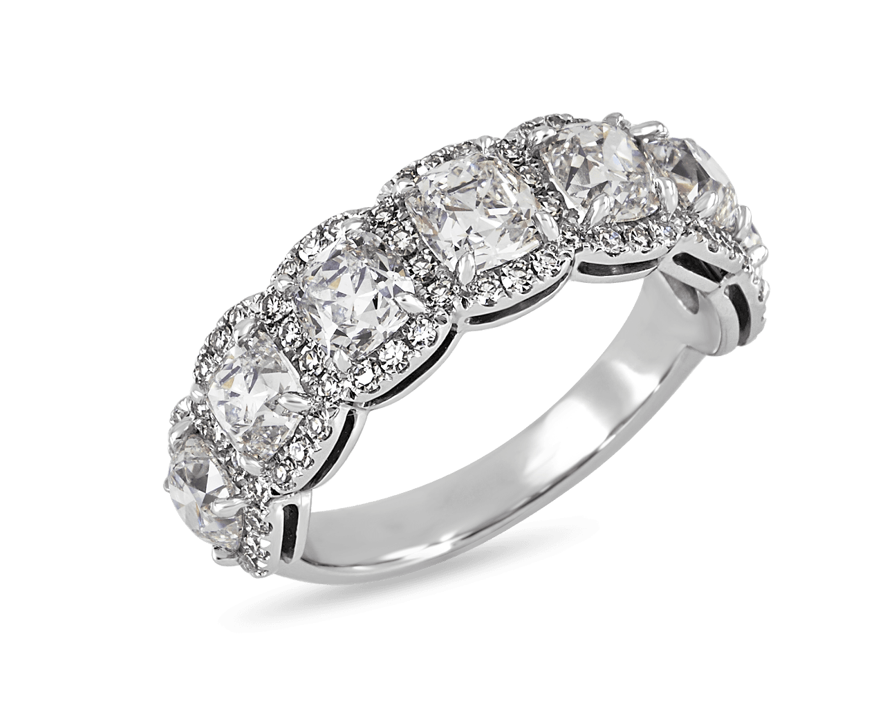 Antique Cushion Halo Diamond Band