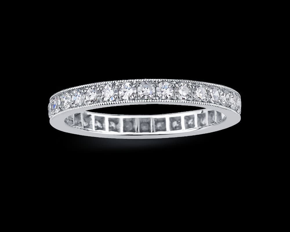 Vintage Single-Cut Pave Band