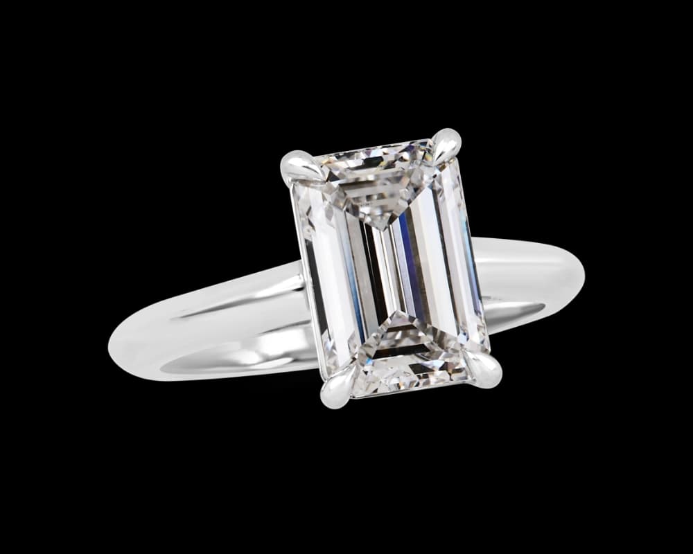 Knife Edge Cathedral Band Solitaire Ring