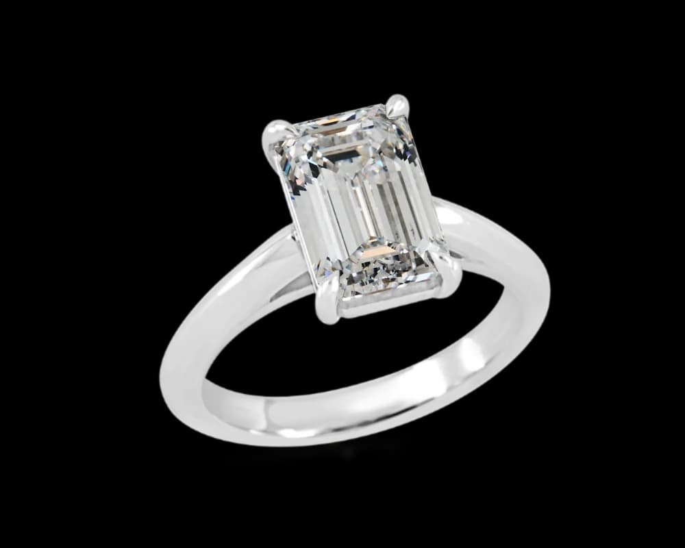 Knife Edge Cathedral Band Solitaire Ring