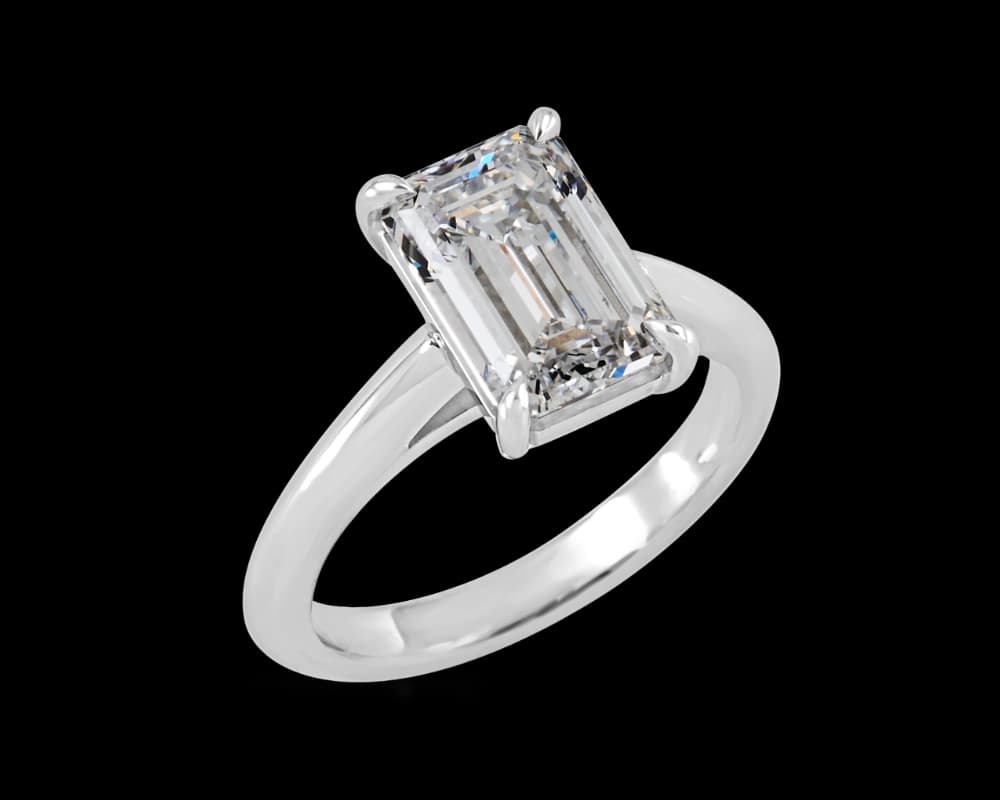 Knife Edge Cathedral Band Solitaire Ring