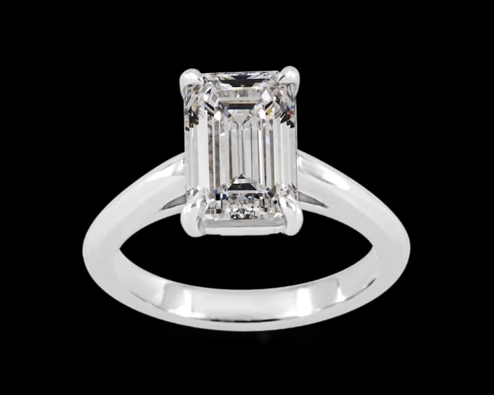Knife Edge Cathedral Band Solitaire Ring