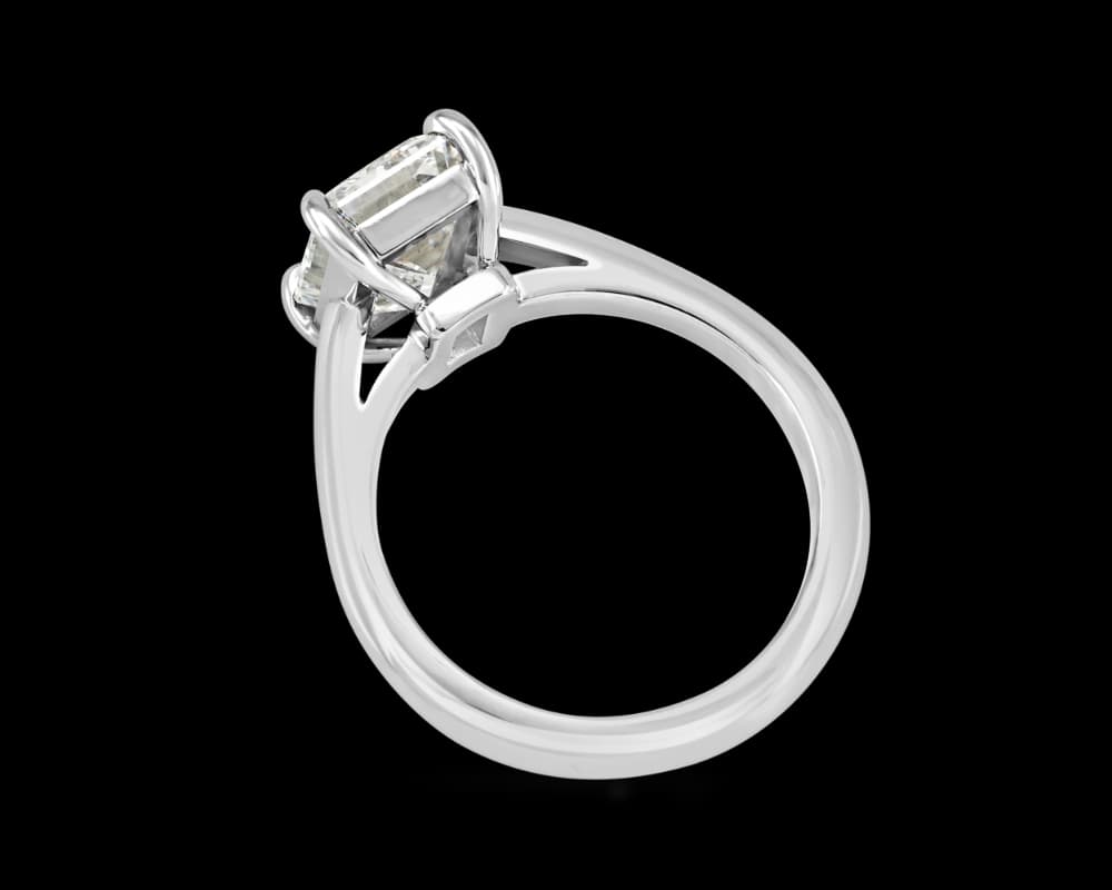 Knife Edge Cathedral Band Solitaire Ring