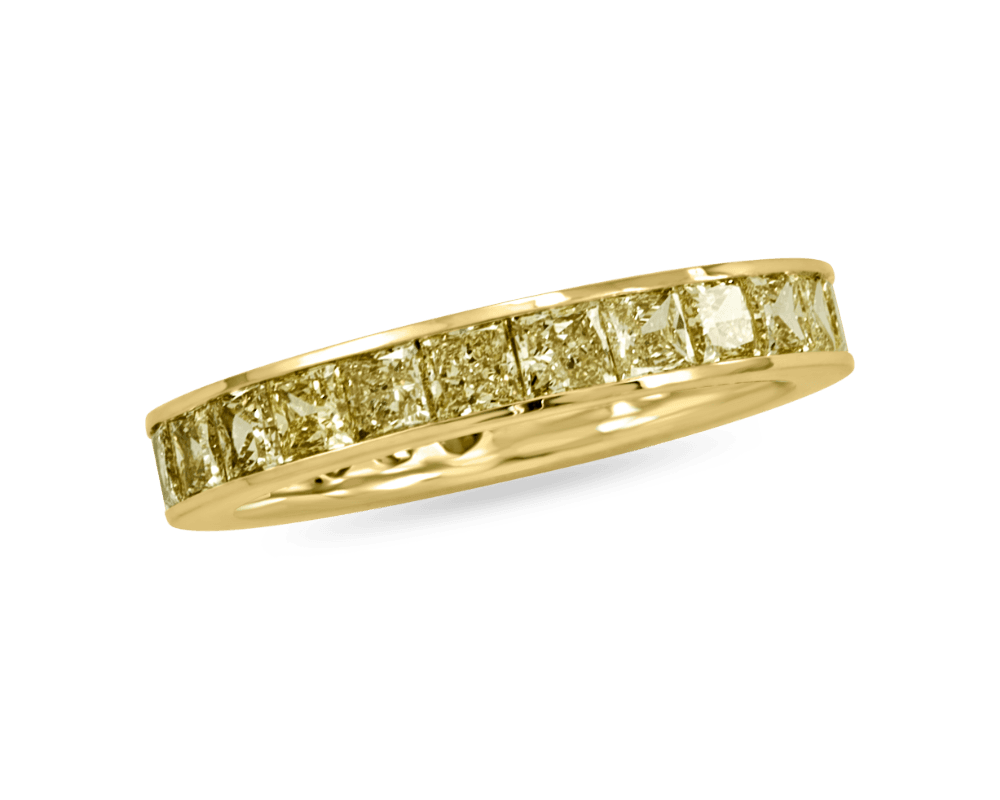 Fancy Yellow Channel Set Diamond Band