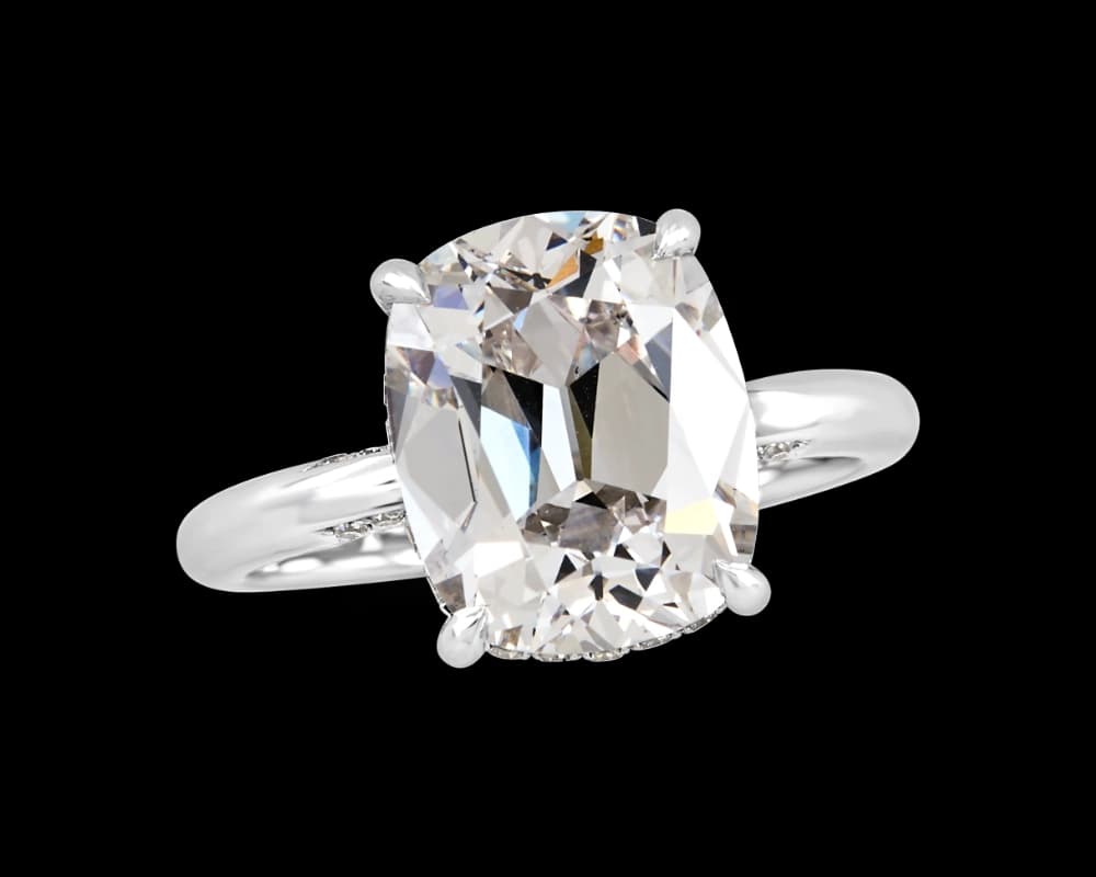 Classic Solitaire with Sectional Pave & Hidden Halo