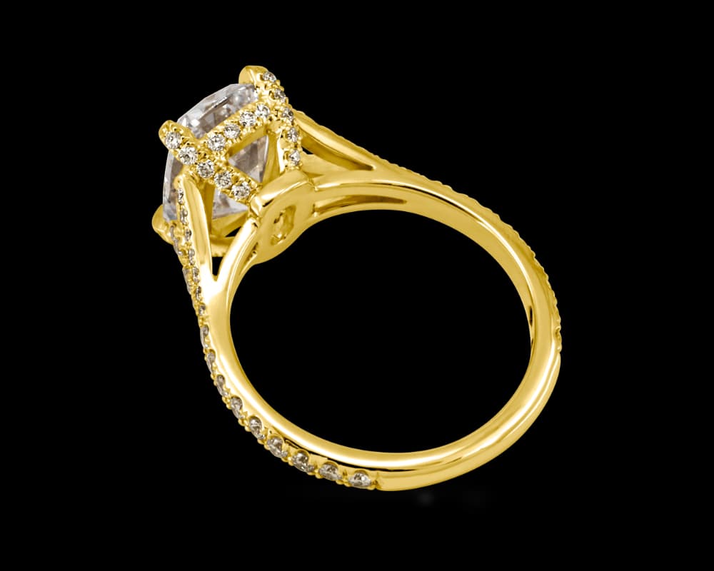 The Colette Split Shank Pave Solitaire