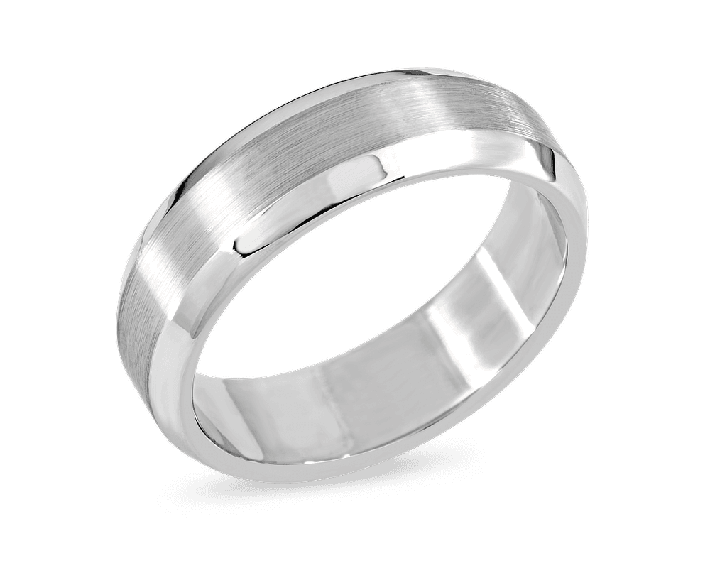 The Damien Brushed Band w Beveled Edges