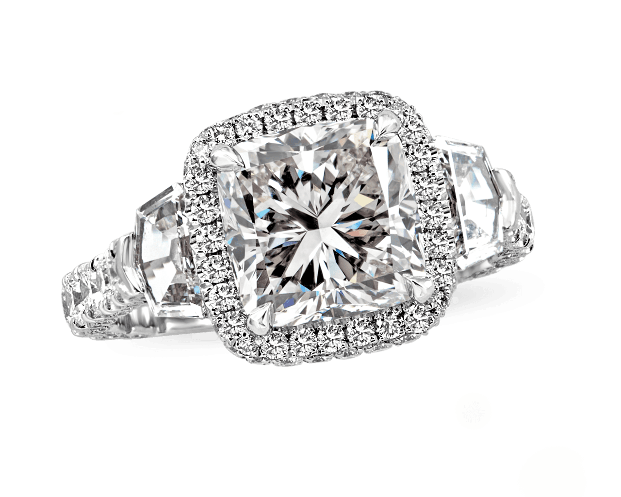 Halo Trilogy w U Shaped Pave Band