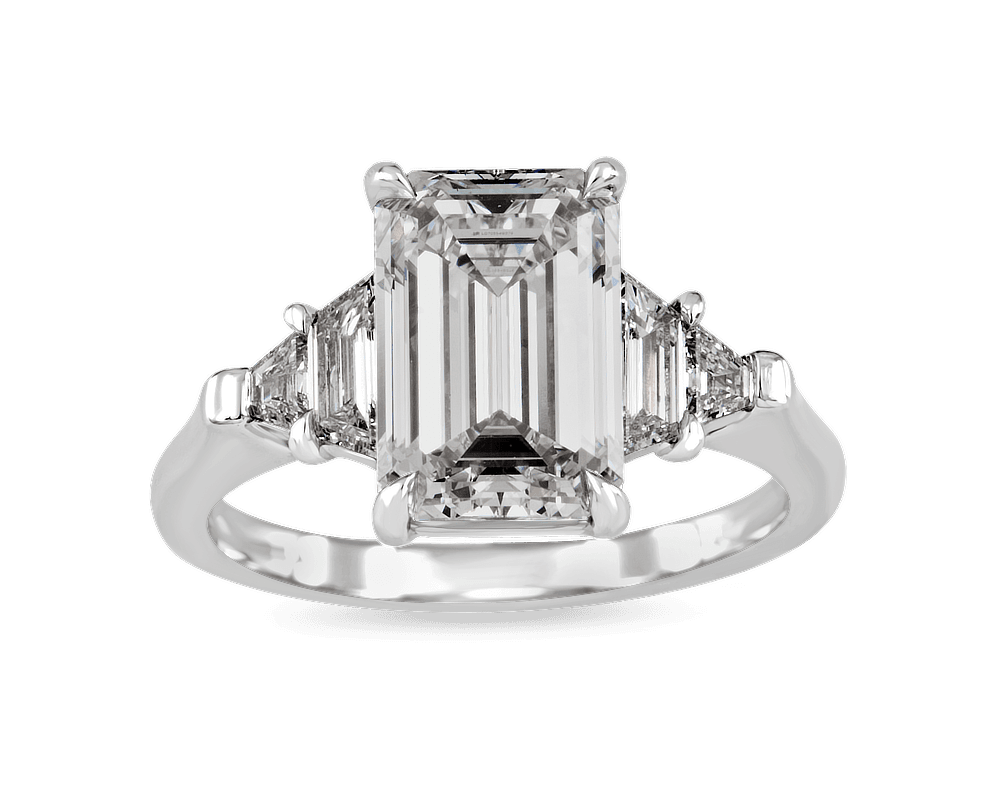 Emeral and Trapezoid Five Stone Ring