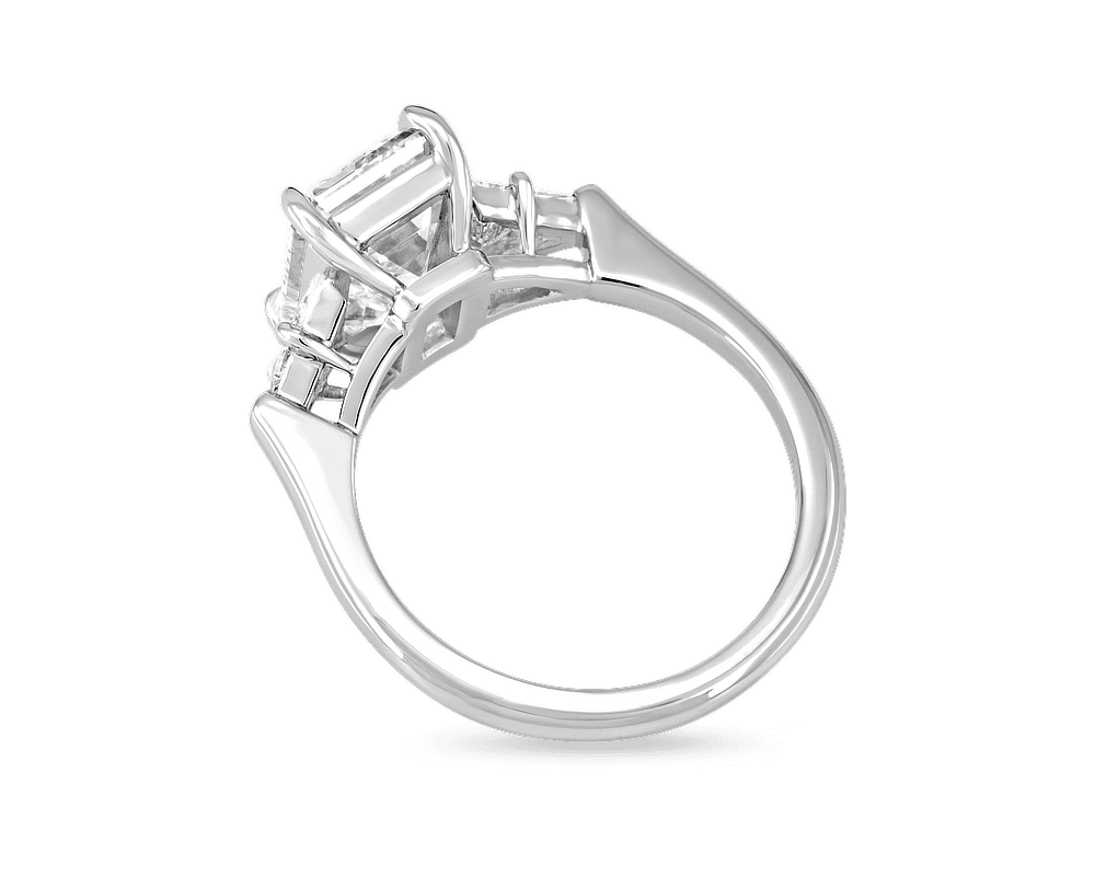 Emeral and Trapezoid Five Stone Ring