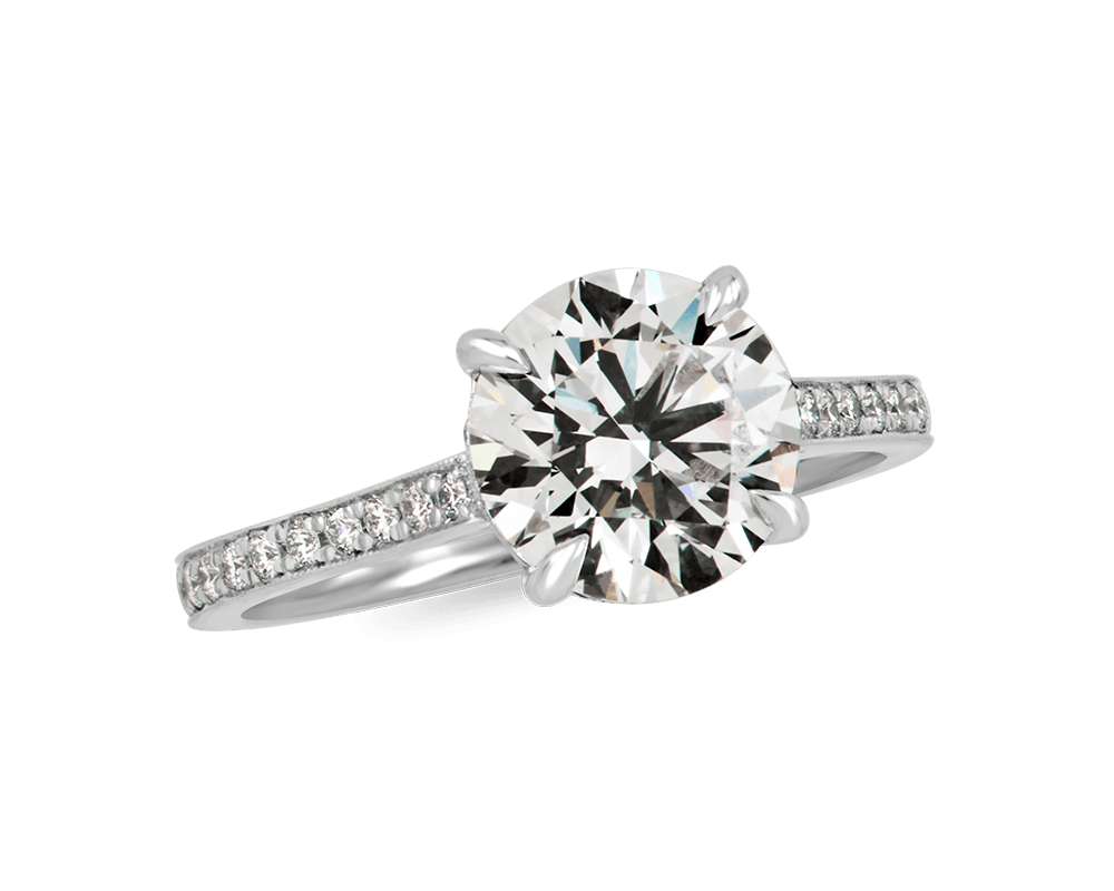 The Evelyn Pave Solitaire with Hidden Halo