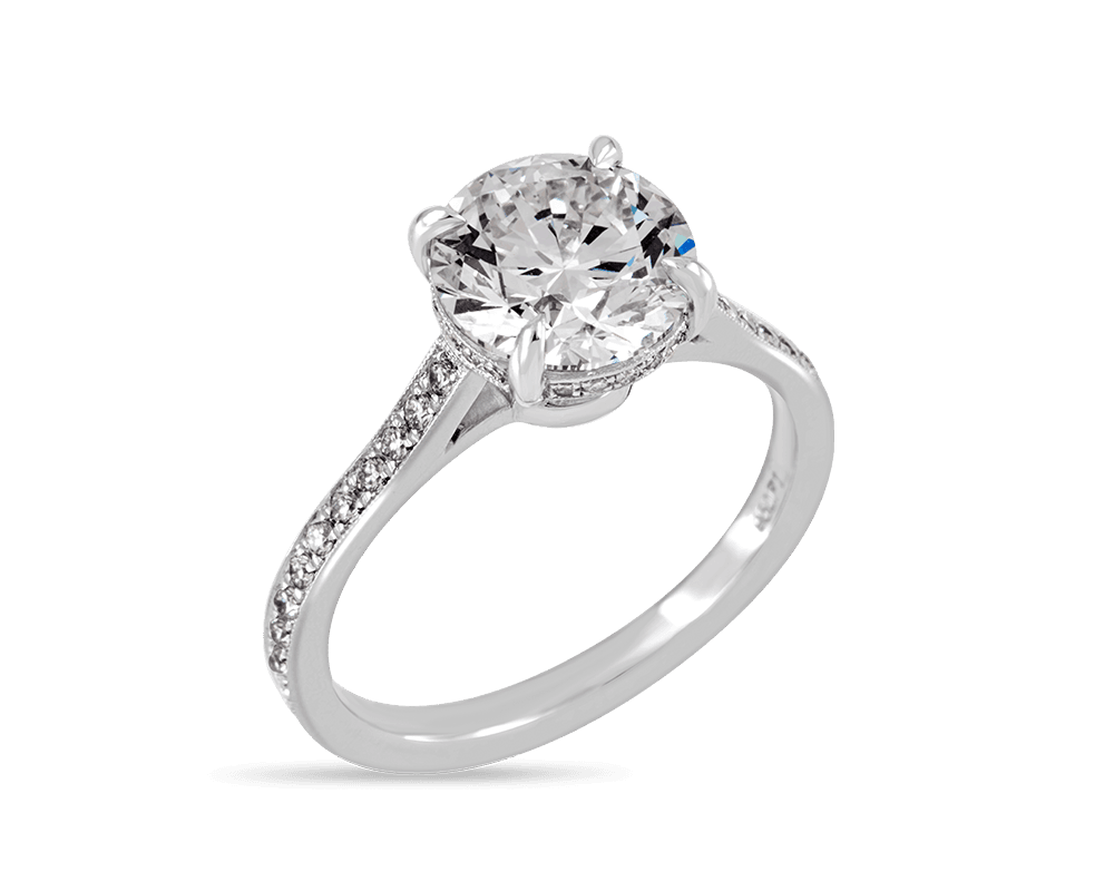 The Evelyn Pave Solitaire with Hidden Halo