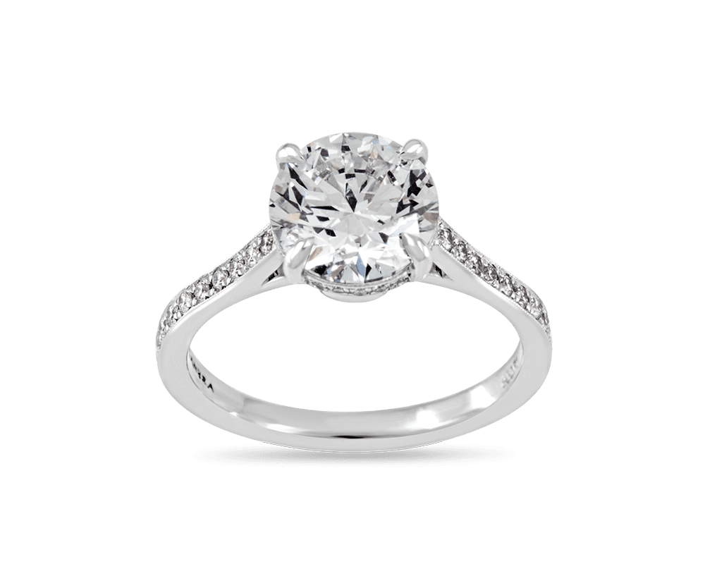 The Evelyn Pave Solitaire with Hidden Halo