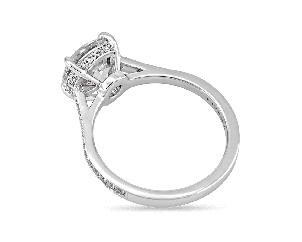 The Evelyn Pave Solitaire with Hidden Halo