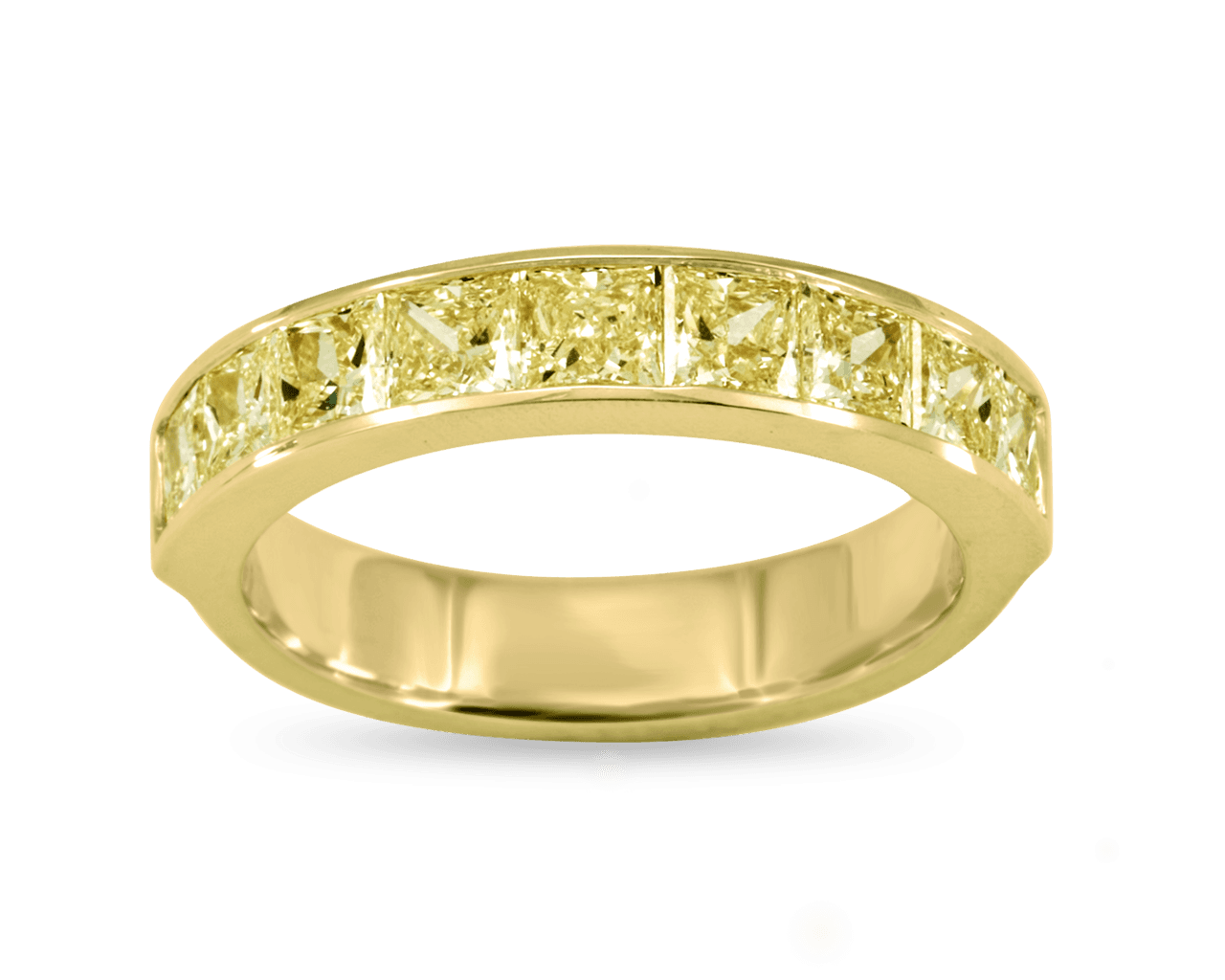 Fancy Yellow Channel Set Half Eternity Band