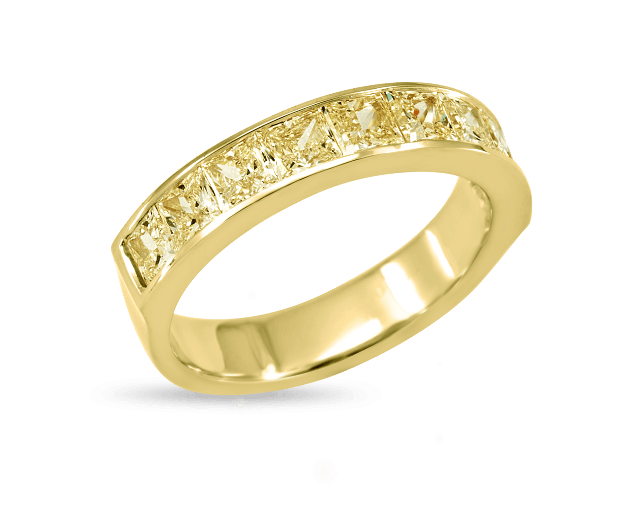 Fancy Yellow Channel Set Half Eternity Band