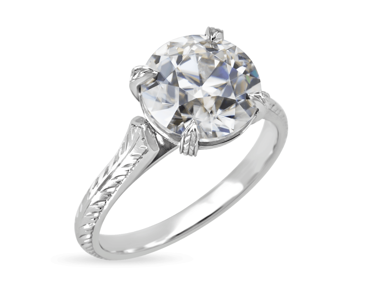 Hand Engraved Vintage Solitaire