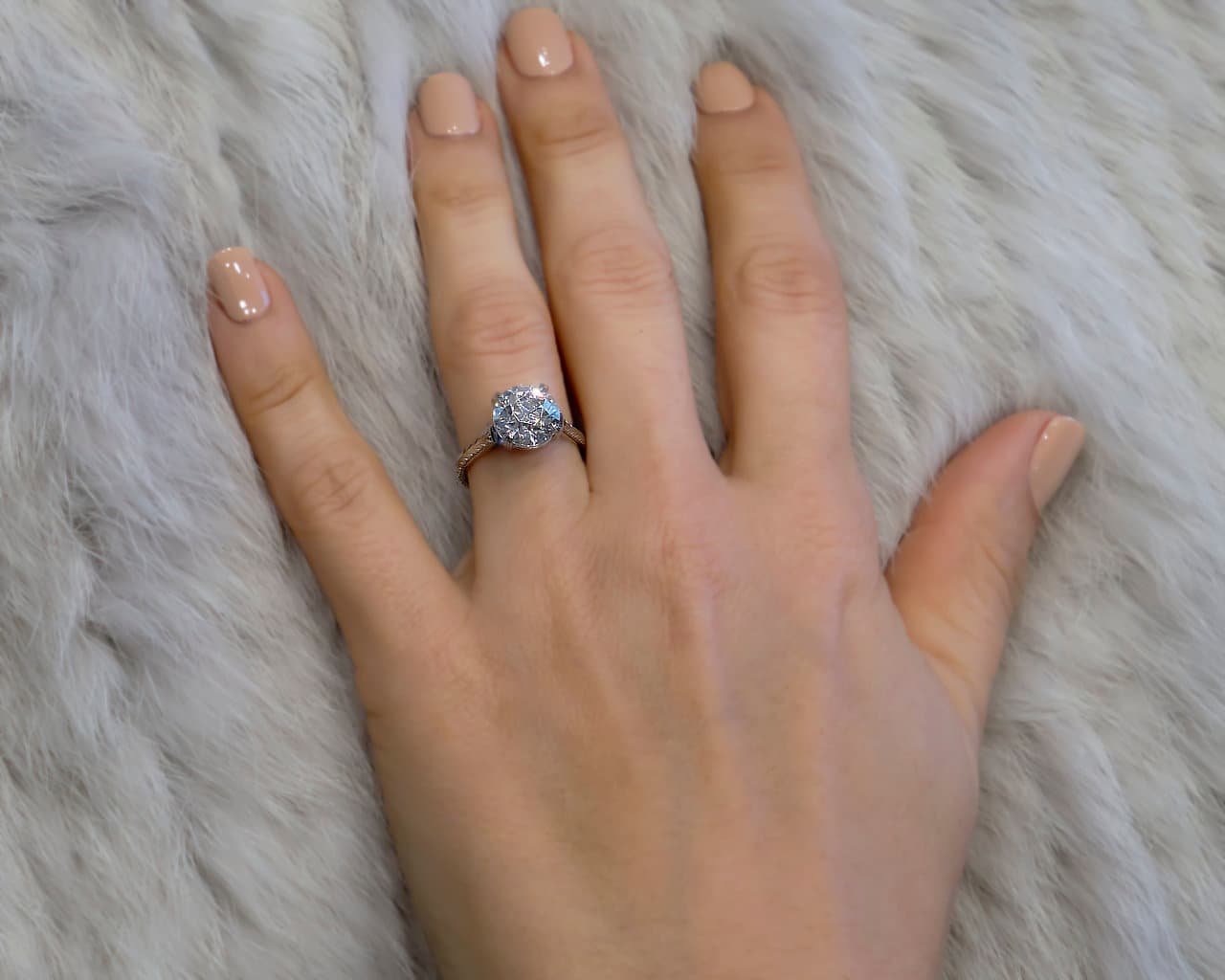 Hand Engraved Vintage Solitaire