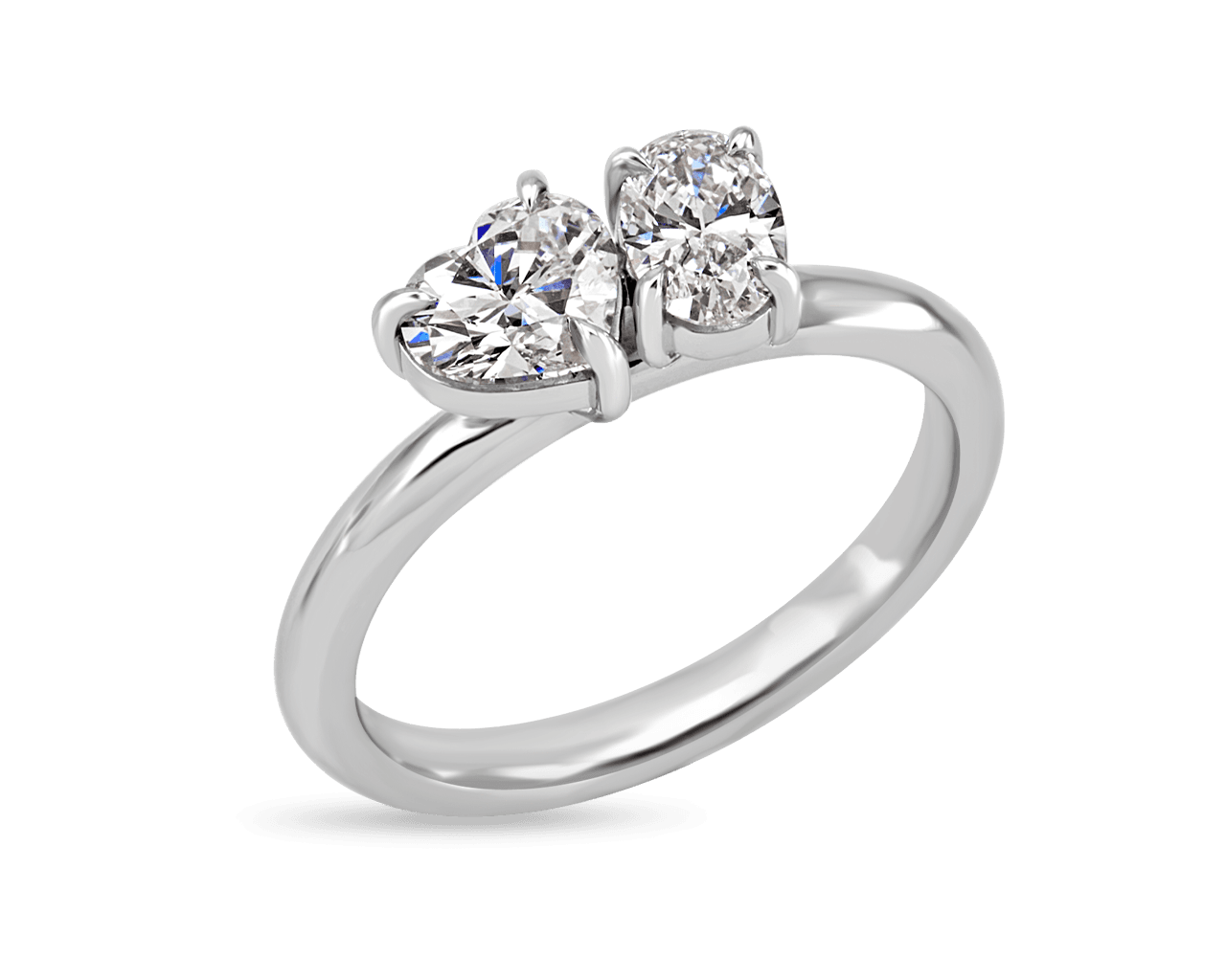 Heart Shaped & Oval You and Me Ring