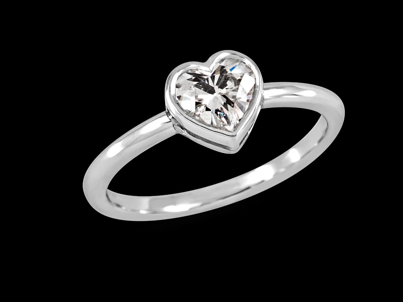 Heart Shape Bezel Solitaire