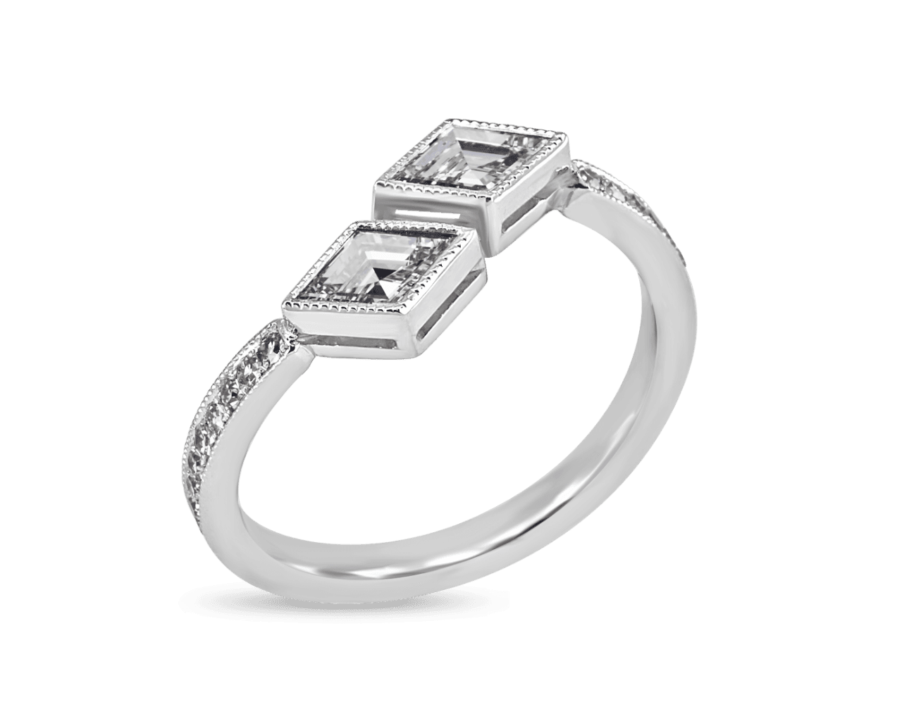 Lozenge Cut You and Me Ring