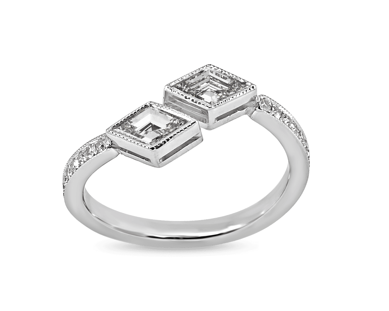 Lozenge Cut You and Me Ring