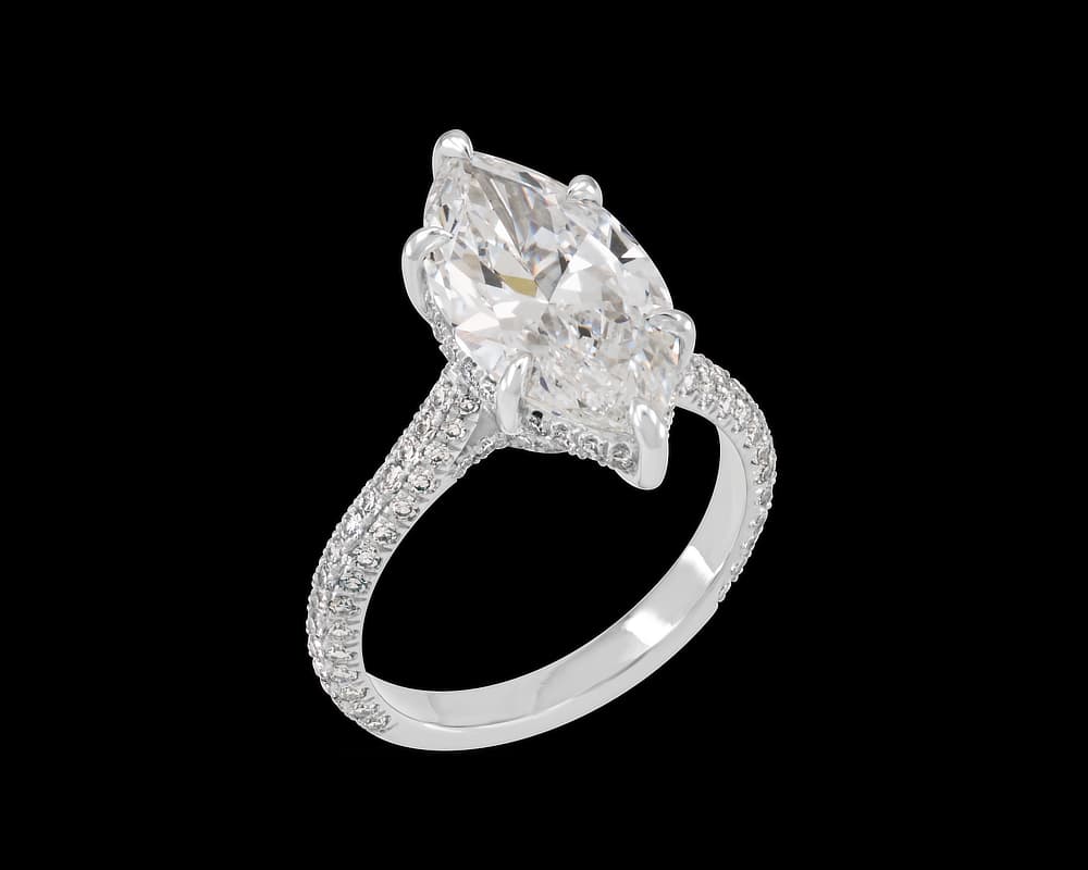 Cathedral Band set with Multirow 3D Pave