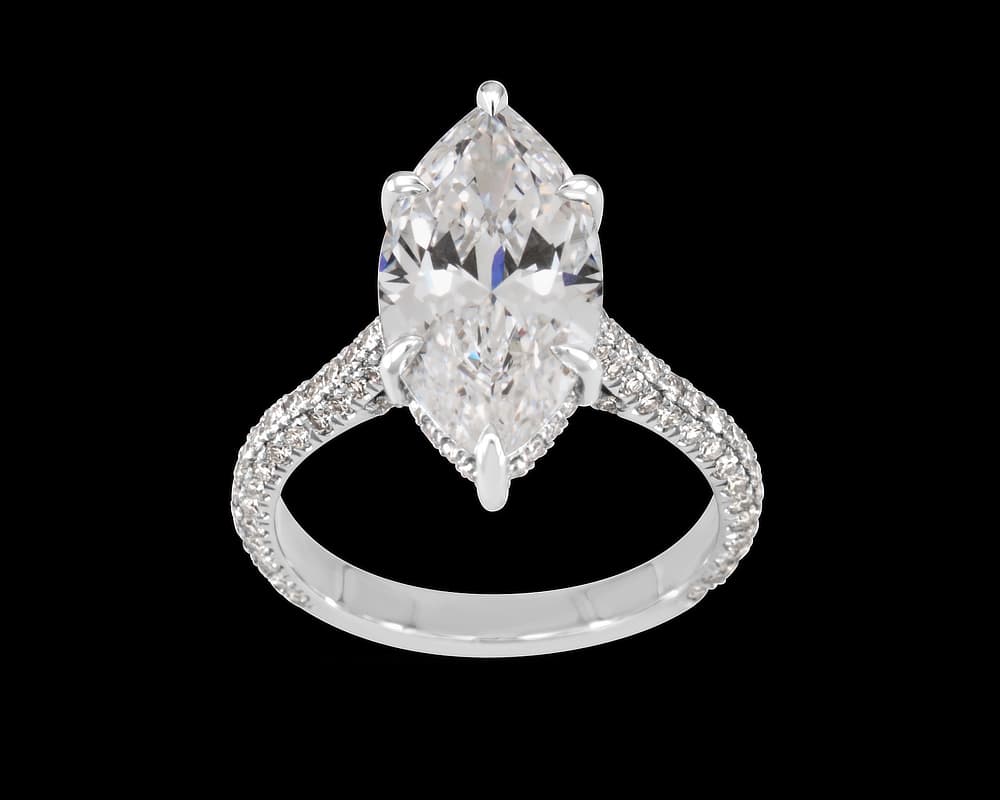 Cathedral Band set with Multirow 3D Pave
