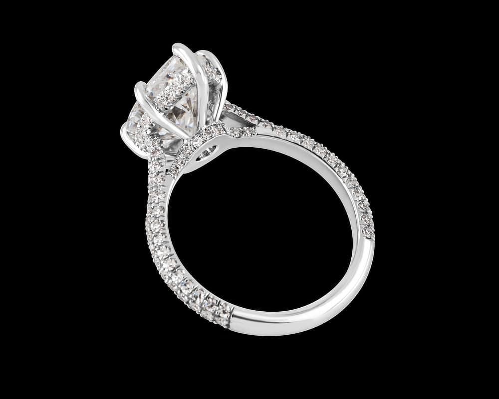 Cathedral Band set with Multirow 3D Pave