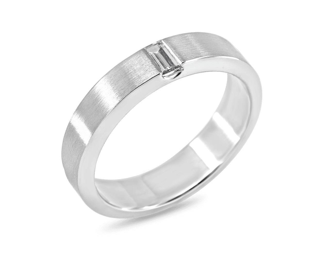 Mens 5mm Baguette Diamond Band