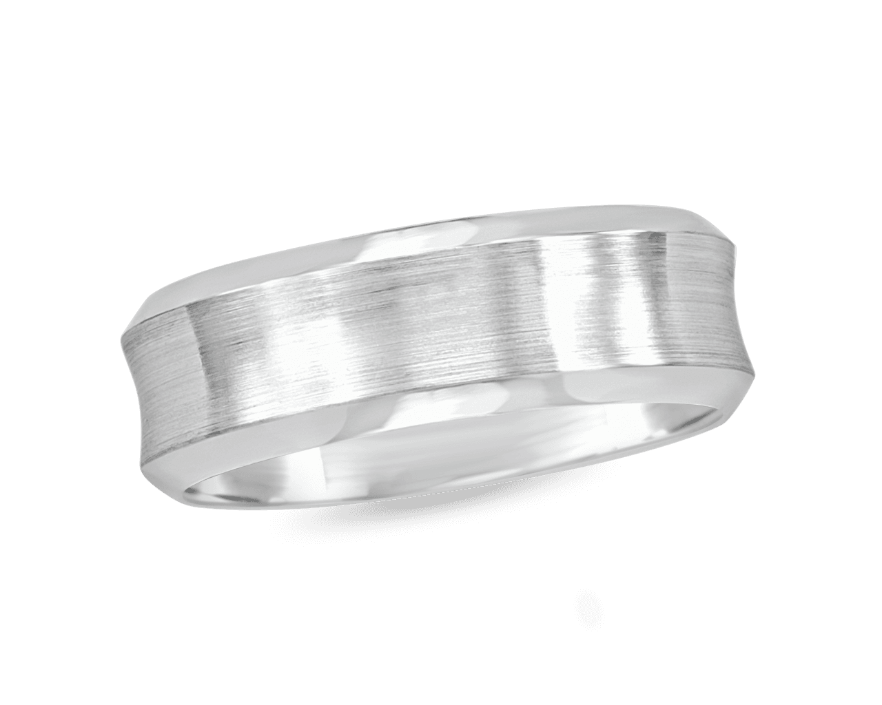 Mens 7mm Concave Band with Brushed Finish