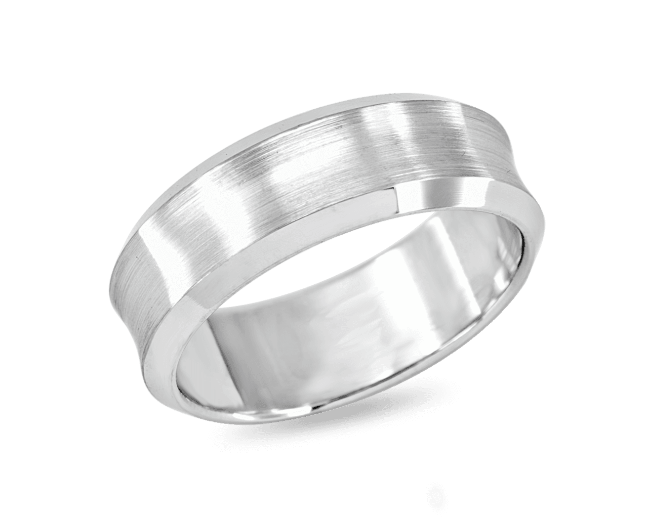 Mens 7mm Concave Band with Brushed Finish