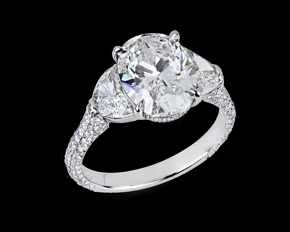 Oval and Half Moon Pave Trilogy