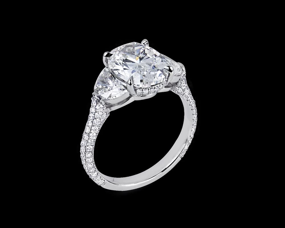 Oval and Half Moon Pave Trilogy