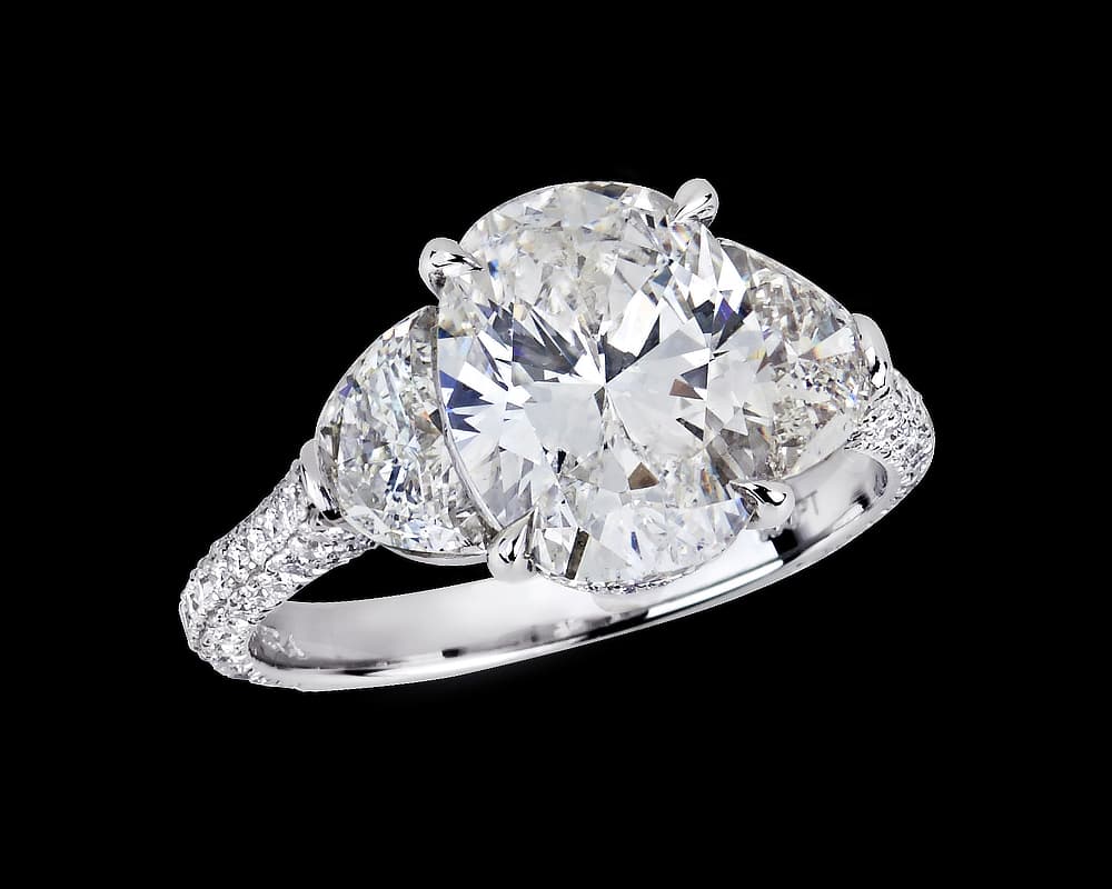 Oval and Half Moon Pave Trilogy