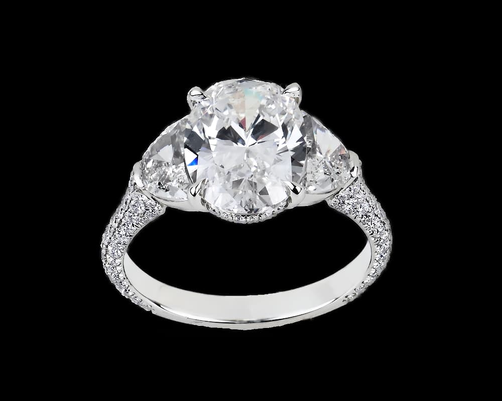 Oval and Half Moon Pave Trilogy