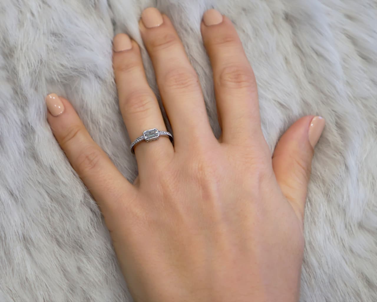 Pave Set Emerald Cut Band