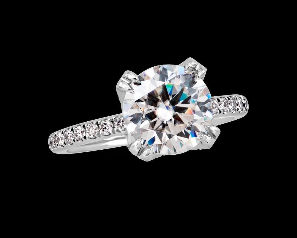 Angeline Pave Solitaire with Pave Profile