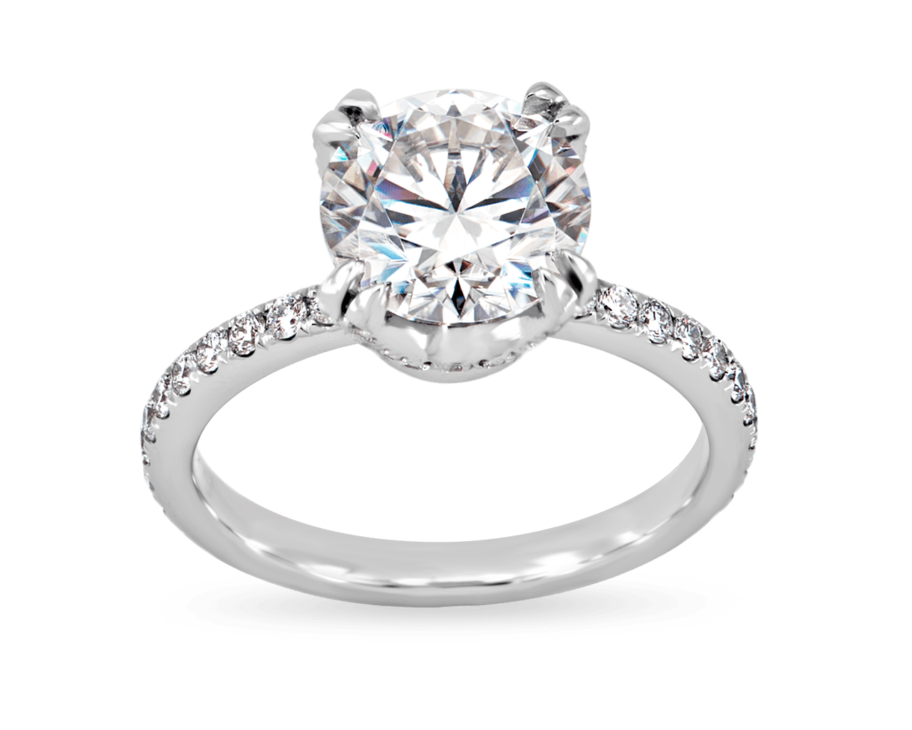 Angeline Pave Solitaire with Pave Profile