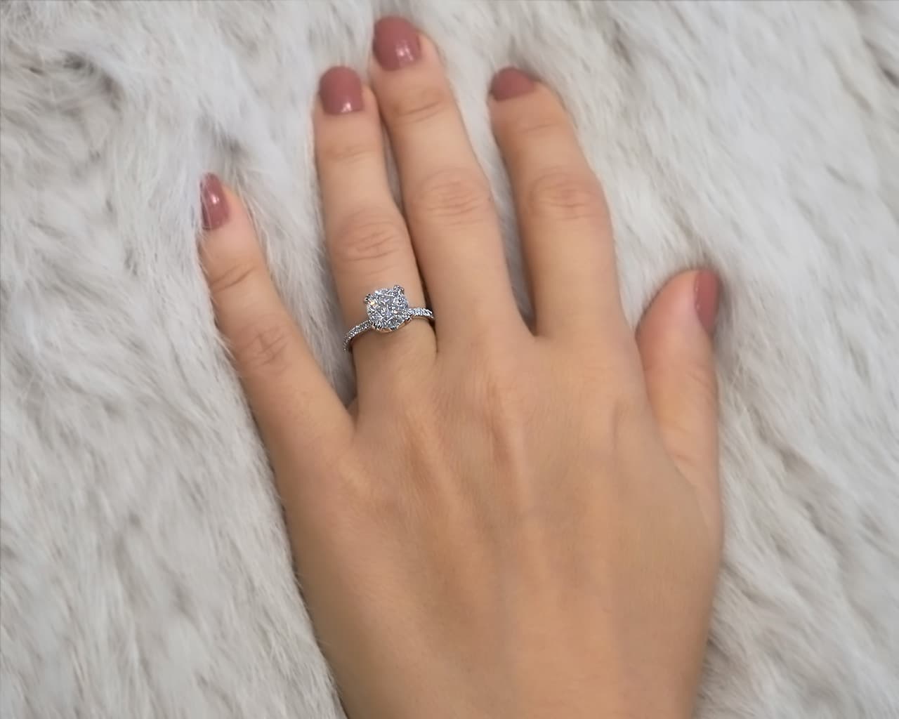 Angeline Pave Solitaire with Pave Profile