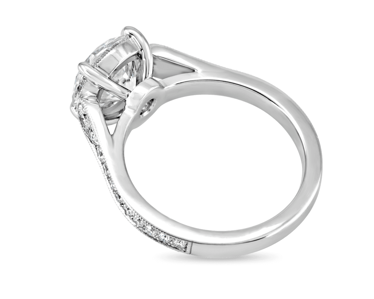 The Karissa Solitaire with Pear Shaped Pave Band