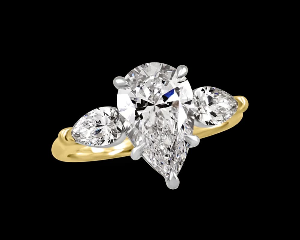 Pear Shape Three Stone Ring