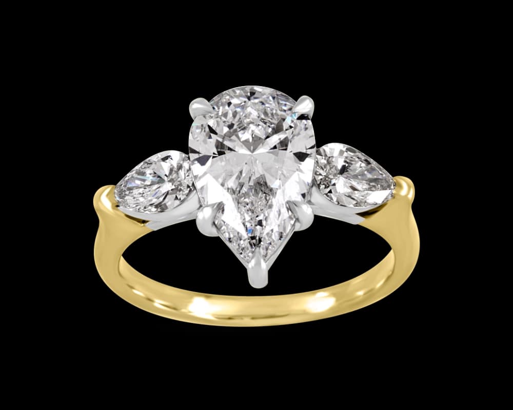 Pear Shape Three Stone Ring