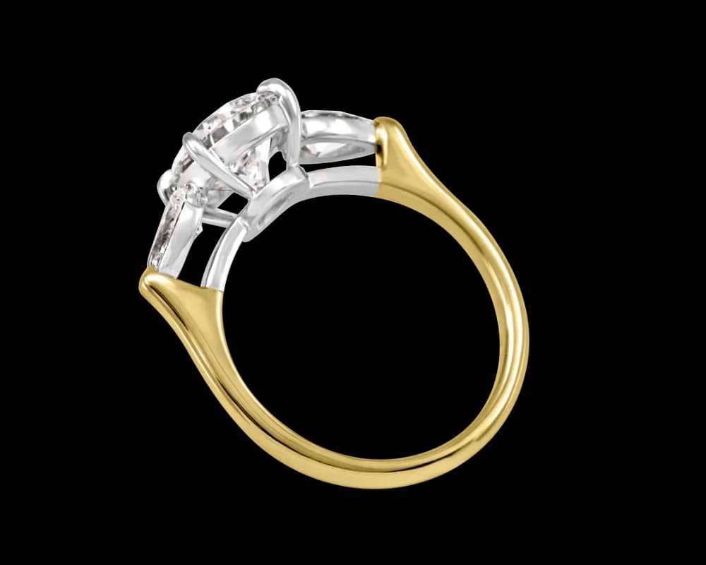 Pear Shape Three Stone Ring